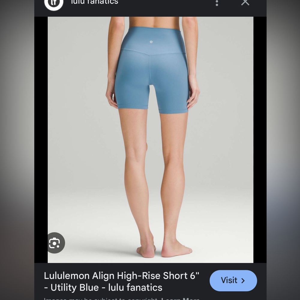 lululemon athletica align biker shorts 6 inch utility blue
